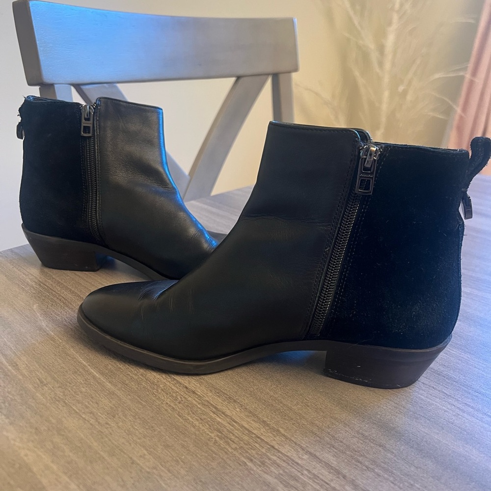 Coach Black Leather Ankle Booties